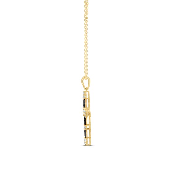 Zales x Christian Sirianoâ¢ 5/8 CT. T.w. Black and White Diamond Cross Pendant in Sterling Silver with 14K Gold Plate
