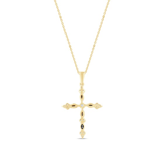 Zales x Christian Sirianoâ¢ 5/8 CT. T.w. Black and White Diamond Cross Pendant in Sterling Silver with 14K Gold Plate