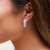 Thumbnail Image 2 of 1-1/2 CT. T.W. Certified Lab-Grown Diamond Graduated Triple Row Hoop Earrings in 14K White Gold (F/SI2)