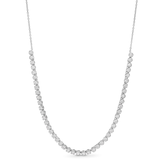 1-1/2 CT. T.w. Certified Lab-Grown Diamond Bubbles Line Necklace in 10K White Gold (I/Si2)