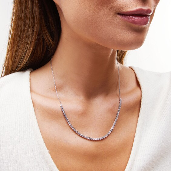 1-1/2 CT. T.w. Certified Lab-Grown Diamond Bubbles Line Necklace in 10K White Gold (I/Si2)