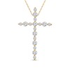 1 CT. T.W. Certified Lab-Created Diamond Alternating Cross Pendant in 10K Gold (I/SI2)