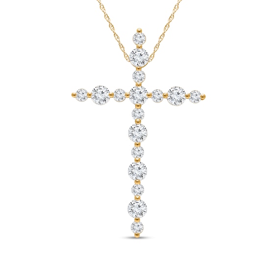 1 CT. T.w. Certified Lab-Grown Diamond Alternating Cross Pendant in 10K Gold (I/Si2)