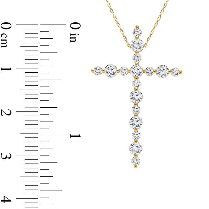 1 CT. T.W. Certified Lab-Created Diamond Alternating Cross Pendant in 10K Gold (I/SI2)