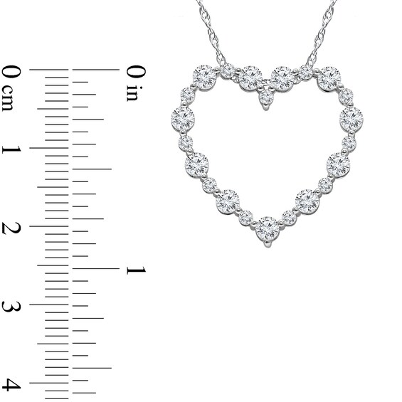 1 CT. T.w. Certified Lab-Grown Diamond Alternating Heart Outline Pendant in 10K Gold (I/Si2