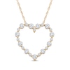 Thumbnail Image 1 of 1 CT. T.W. Certified Lab-Grown Diamond Alternating Heart Outline Pendant in 10K Gold (I/SI2)