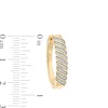 Thumbnail Image 3 of 1/4 CT. T.W. Diamond Cascading Wave Hoop Earrings in Sterling Silver with 14K Gold Plate
