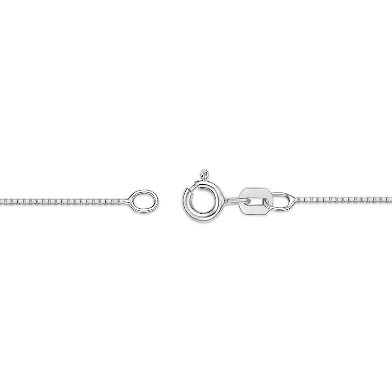 Main Image 3 of 9.0mm Asscher-Cut Swiss Blue Topaz and White Lab-Created Sapphire Tilted Cushion Frame Pendant in Sterling Silver