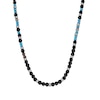 Thumbnail Image 1 of Black Agate, Brown Jasper and Turquoise Bead Necklace in Stainless Steel - 20”