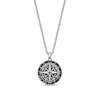 Thumbnail Image 1 of Black Spinel Oxidized Compass Pendant in Sterling Silver - 24”