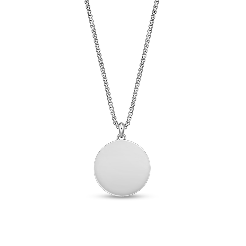 Main Image 3 of Black Spinel Oxidized Compass Pendant in Sterling Silver - 24”
