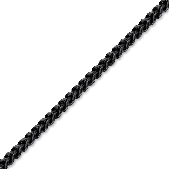 6.0mm Satin Foxtail Chain Necklace in Solid Stainless Steel with Black Ion Plate - 20â
