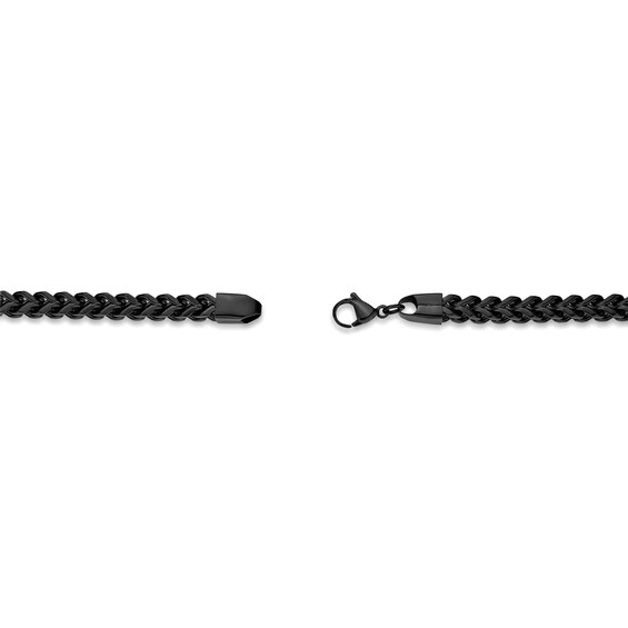 6.0mm Satin Foxtail Chain Necklace in Solid Stainless Steel with Black Ion Plate - 20â