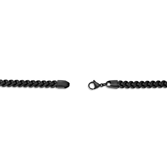 6.0mm Satin Foxtail Chain Necklace in Solid Stainless Steel with Black Ion Plate - 20â