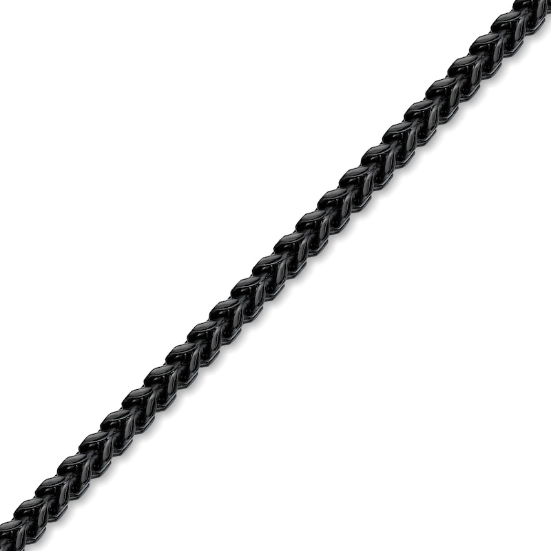 Main Image 2 of 6.0mm Satin Foxtail Chain Necklace in Solid Stainless Steel with Black Ion Plate - 24”