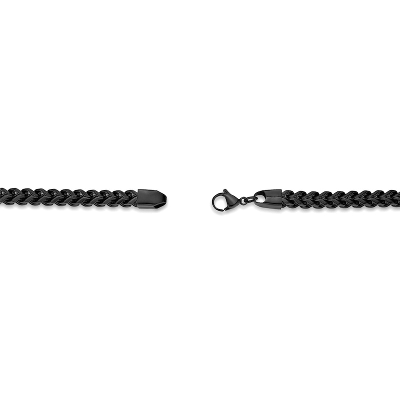 Main Image 3 of 6.0mm Satin Foxtail Chain Necklace in Solid Stainless Steel with Black Ion Plate - 24”