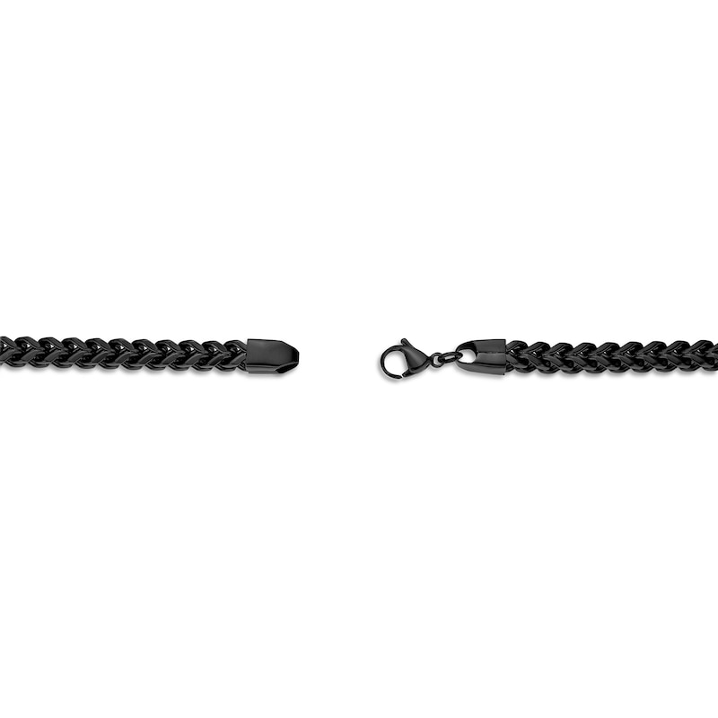 Main Image 4 of 6.0mm Satin Foxtail Chain Necklace in Solid Stainless Steel with Black Ion Plate - 24”