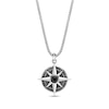 Thumbnail Image 1 of 5.0mm Black Spinel Oxidized Compass Pendant in Sterling Silver - 24"