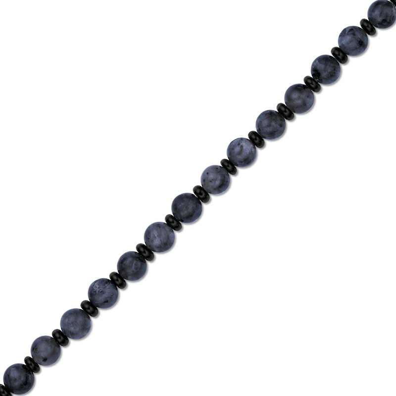 Main Image 3 of 6.0mm Labradorite and Black Agate Bead Bracelet in Sterling Silver - 9.7”