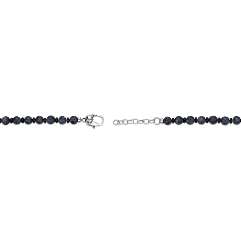 Main Image 4 of 6.0mm Labradorite and Black Agate Bead Bracelet in Sterling Silver - 9.7”