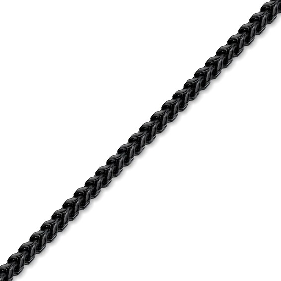 6.0mm Satin Foxtail Chain Necklace in Solid Stainless Steel with Black Ion Plate - 30â