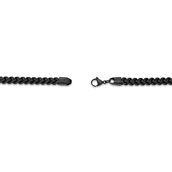 6.0mm Satin Foxtail Chain Necklace in Solid Stainless Steel with Black Ion Plate - 30â