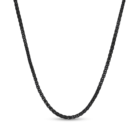 3.0mm Wheat Chain Necklace in Solid Stainless Steel with Black Ion Plate - 20â
