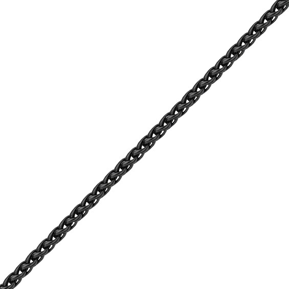 3.0mm Wheat Chain Necklace in Solid Stainless Steel with Black Ion Plate - 20â
