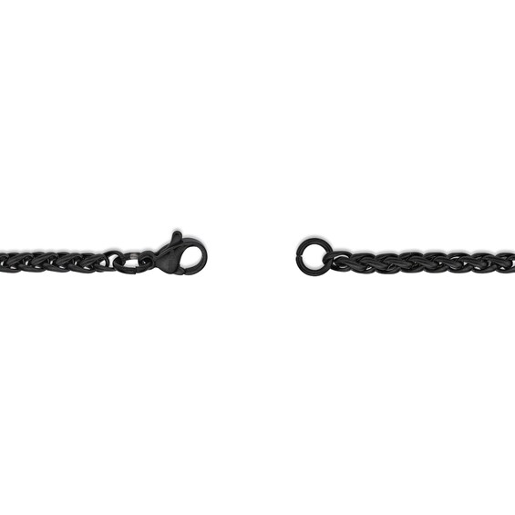 3.0mm Wheat Chain Necklace in Solid Stainless Steel with Black Ion Plate - 20â