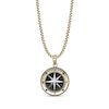 Thumbnail Image 1 of Black Spinel Compass Pendant in Stainless Steel with Black and Gold Ion Plate - 24"