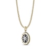 Thumbnail Image 2 of Black Spinel Compass Pendant in Stainless Steel with Black and Gold Ion Plate - 24"