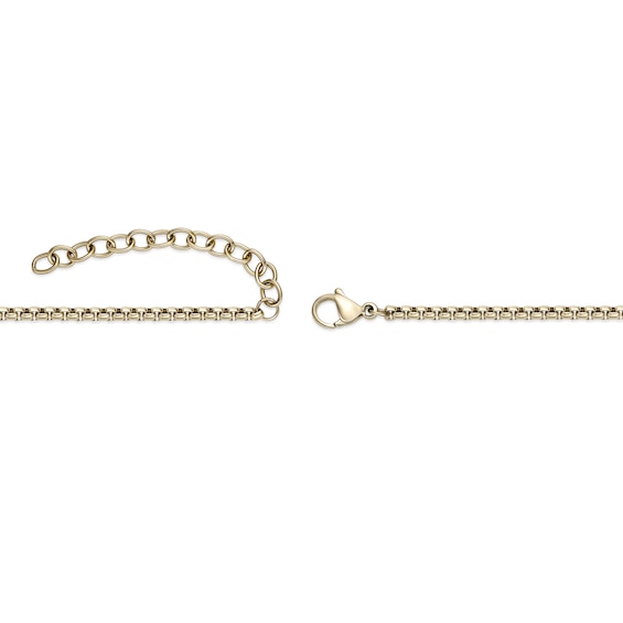 Black Spinel Compass Pendant in Stainless Steel with Black and Gold Ion Plate - 24"