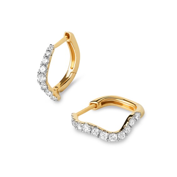 PDPAOLAâ¢ at Zales 1/3 CT. T.W. Lab-Grown Diamond Wavy Hoop Earrings in 18K Gold