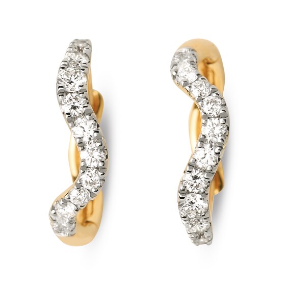 PDPAOLAâ¢ at Zales 1/3 CT. T.W. Lab-Grown Diamond Wavy Hoop Earrings in 18K Gold