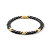Thumbnail Image 1 of 8.0mm Miami Cuban Curb Chain Bracelet in Solid Stainless Steel with Black and Gold Ion Plate – 8.5”