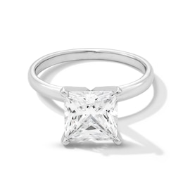 3 CT. Princess-Cut Certified Lab-Grown Diamond Solitaire Engagement Ring in 14K White Gold (F/VS2)
