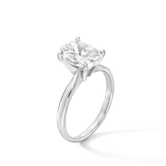 3 CT. Oval Certified Lab-Grown Diamond Solitaire Engagement Ring in 14K White Gold (F/Vs2)