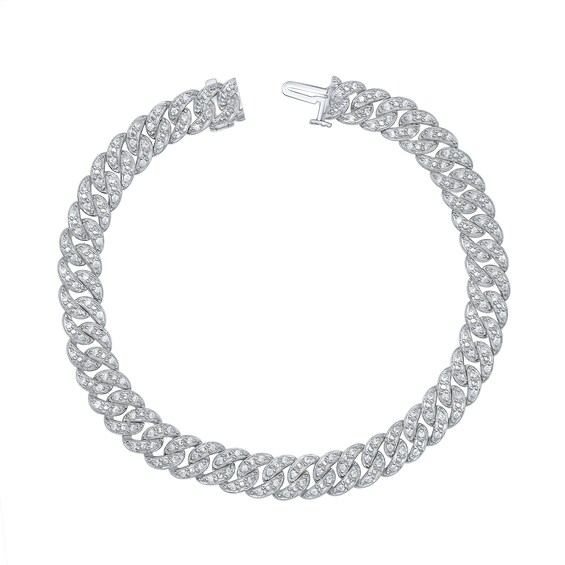 1 CT. T.w. Certified Lab-Grown Diamond Cuban Curb Chain Bracelet in Sterling Silver (I/Si2) - 7.25"