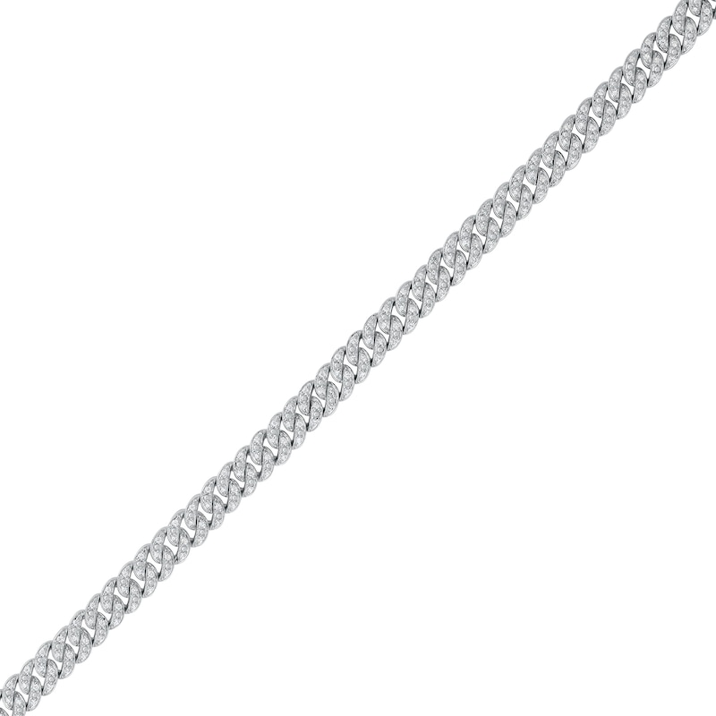 Main Image 2 of 1 CT. T.W. Certified Lab-Grown Diamond Cuban Curb Chain Bracelet in Sterling Silver (I/SI2) - 7.25"