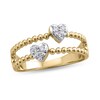 Thumbnail Image 1 of 1/10 CT. T.W. Lab-Created Multi-Diamond Faux-Stack Heart Ring in Sterling Silver with 14K Gold Plate