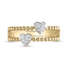 Thumbnail Image 3 of 1/10 CT. T.W. Lab-Created Multi-Diamond Faux-Stack Heart Ring in Sterling Silver with 14K Gold Plate