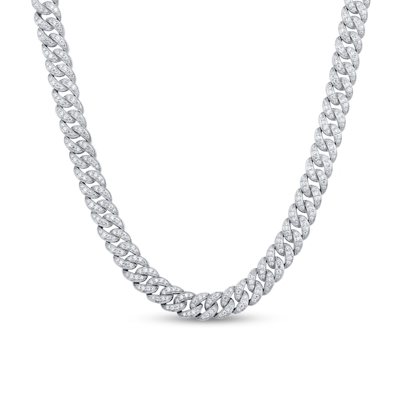 5 CT. T.w. Certified Lab-Grown Diamond Cuban Curb Chain Necklace in Sterling Silver (I/Si2)