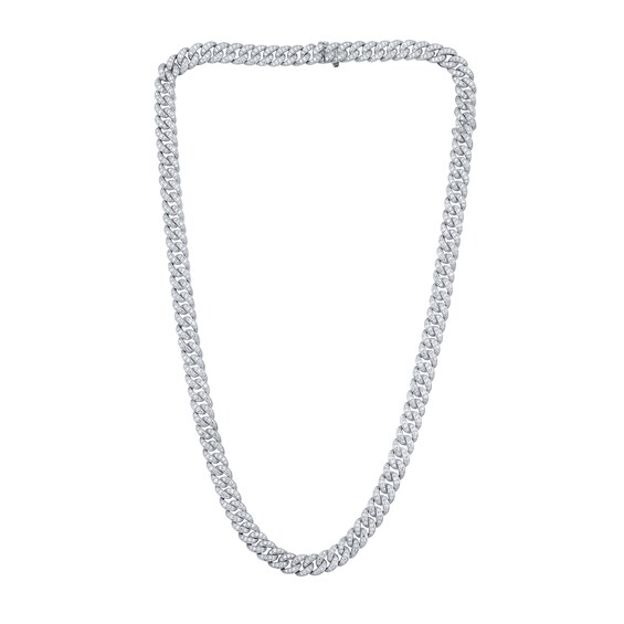 5 CT. T.w. Lab-Grown Diamond Cuban Curb Chain Necklace in Sterling Silver (I/Si2)