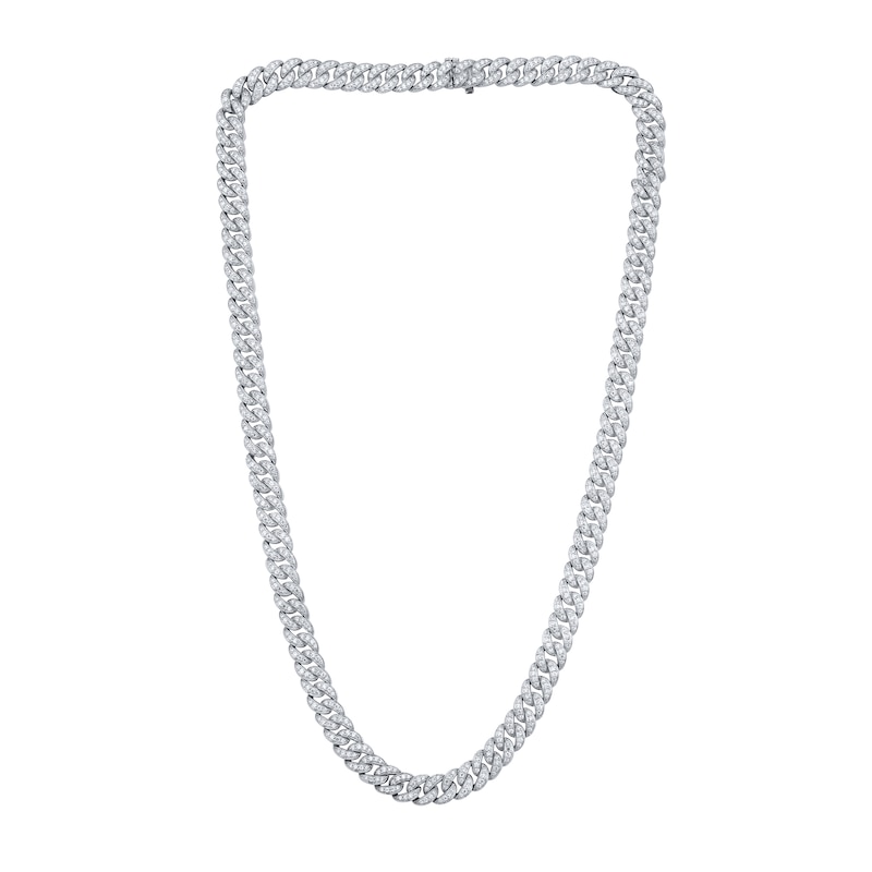 Main Image 3 of 5 CT. T.W. Certified Lab-Grown Diamond Cuban Curb Chain Necklace in Sterling Silver (I/SI2)