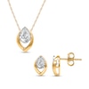 Thumbnail Image 1 of 1 CT. T.W. Pear-Shaped Certified Lab-Grown Diamond Solitaire Open Frame Pendant and Stud Earrings Set in 10K Gold