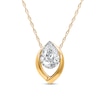Thumbnail Image 2 of 1 CT. T.W. Pear-Shaped Certified Lab-Grown Diamond Solitaire Open Frame Pendant and Stud Earrings Set in 10K Gold