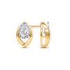 Thumbnail Image 3 of 1 CT. T.W. Pear-Shaped Certified Lab-Grown Diamond Solitaire Open Frame Pendant and Stud Earrings Set in 10K Gold