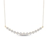 Thumbnail Image 1 of 1 CT. T.W. Certified Lab-Grown Diamond Miracle Graduated Curved Bar Necklace in 10K Gold (I/SI2)