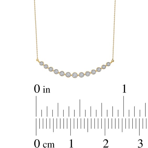 1 CT. T.w. Certified Lab-Grown Diamond Miracle Graduated Curved Bar Necklace in 10K Gold (I/Si2)