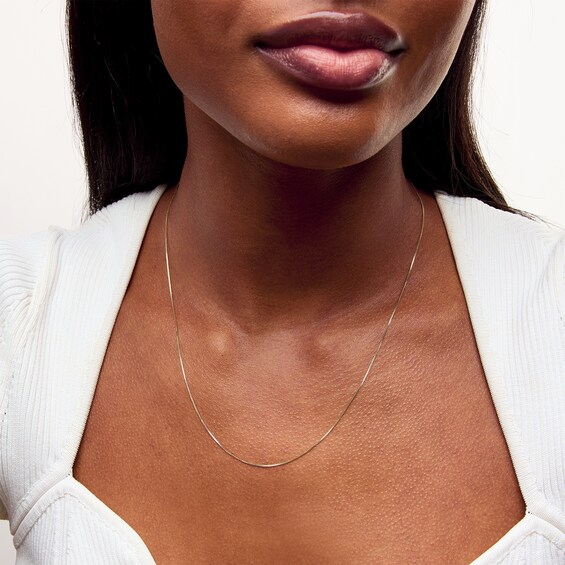 0.55mm Box Chain Necklace in Solid 10K Gold - 20"